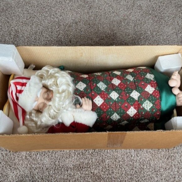 Vintage Telco Animated Sleeping Santa Motionette Snoring/Whistling Works Great - Picture 5 of 8